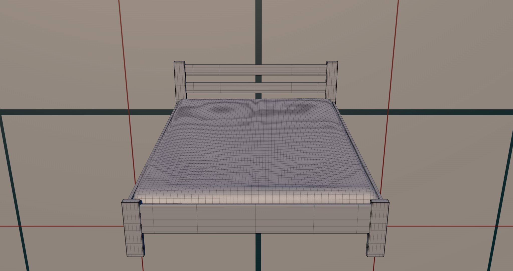 Bed PBR with blanket 3D model_9