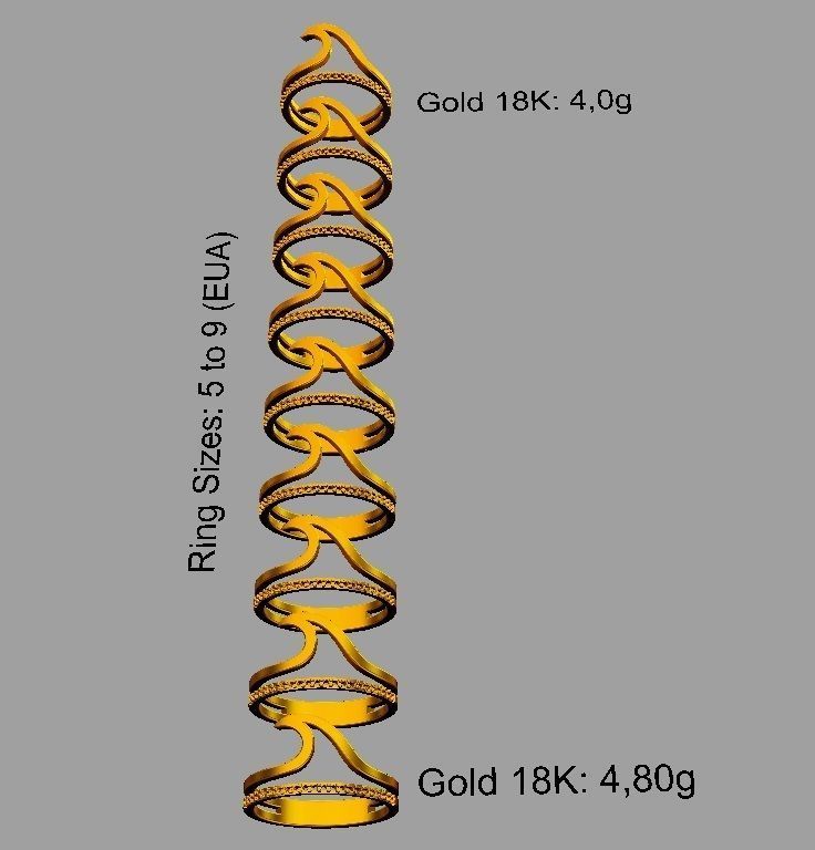 Sea Wave Ring 3D print model_5