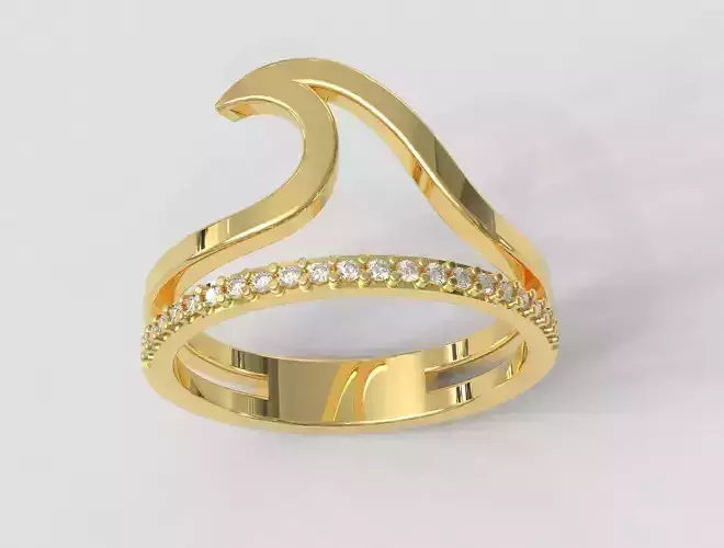 Sea Wave Ring 3D print model