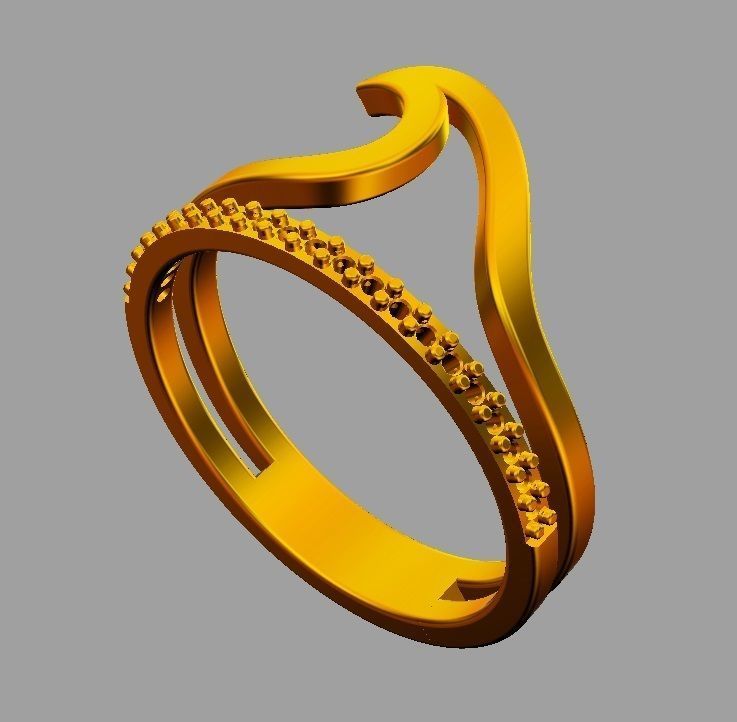 Sea Wave Ring 3D print model_7