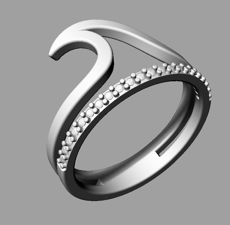 Sea Wave Ring 3D print model_11