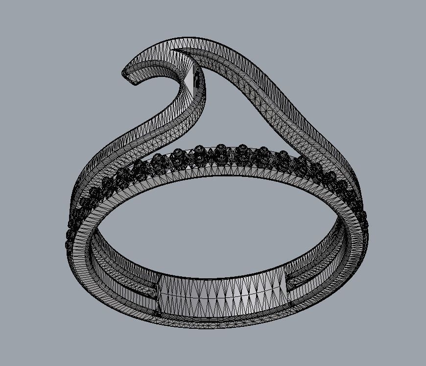 Sea Wave Ring 3D print model_10