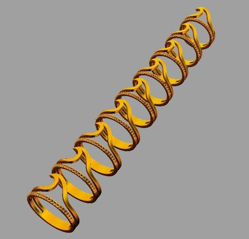 Sea Wave Ring 3D print model_6
