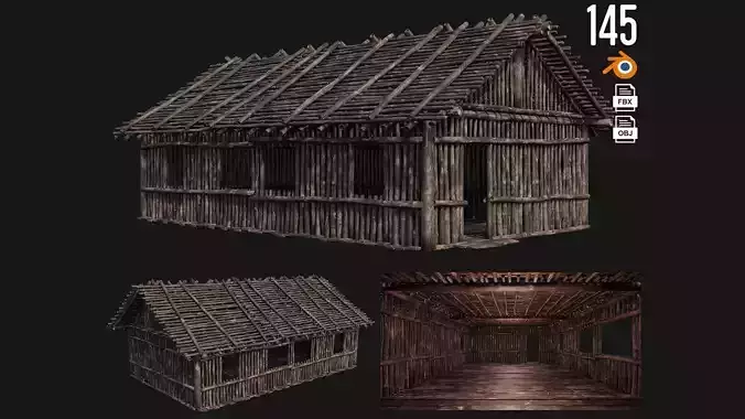Old Wooden House 4K Textures GameReady 145