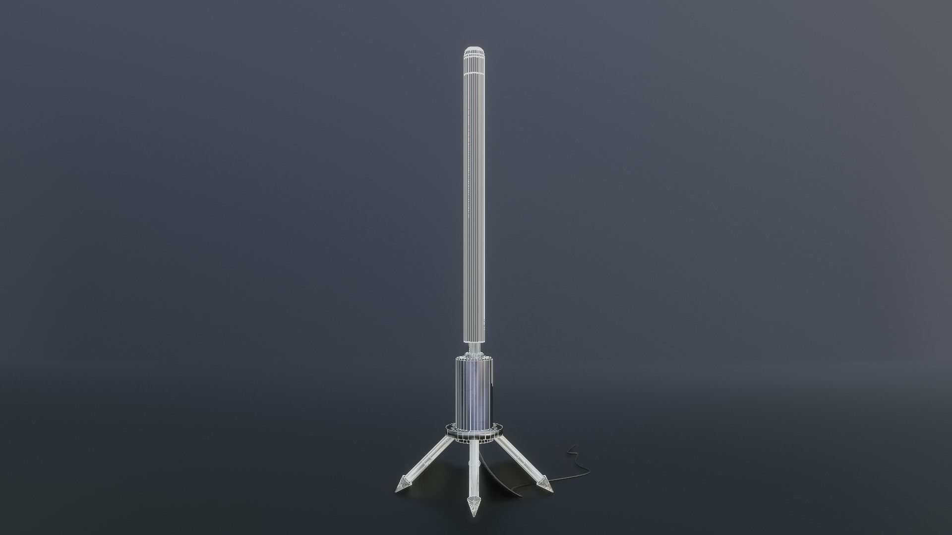 Scifi Standing light - Game Ready PBR 3D Model Low-poly 3D model_7
