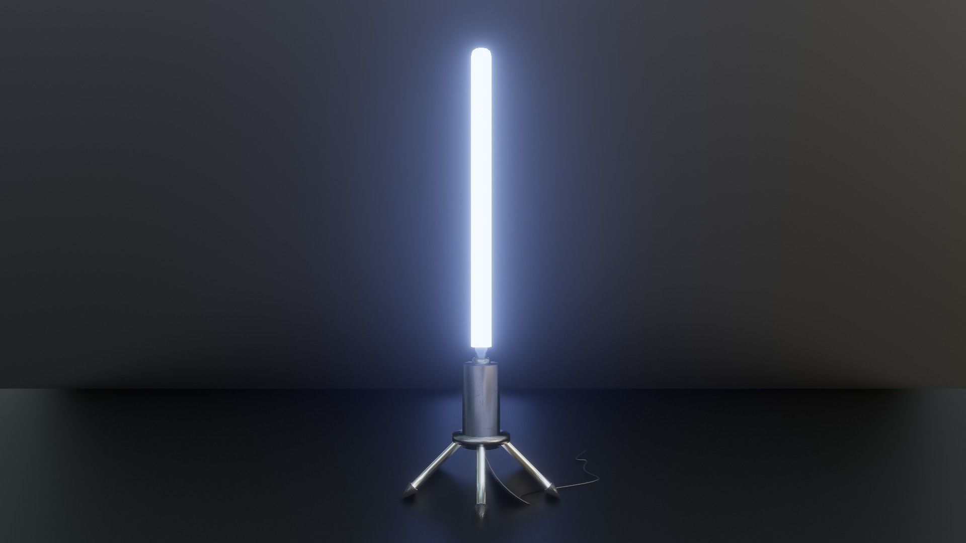 Scifi Standing light - Game Ready PBR 3D Model Low-poly 3D model_3