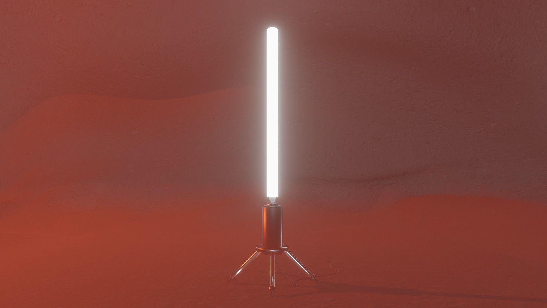 Scifi Standing light - Game Ready PBR 3D Model Low-poly 3D model_4