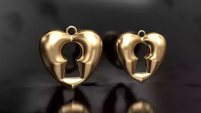 Lock hole Heart Pendant  3D print model