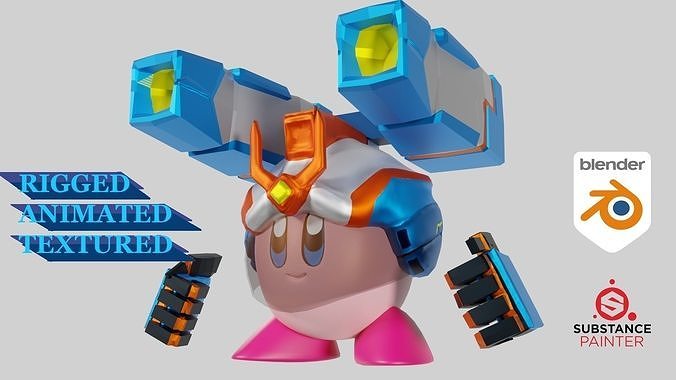 Mecha Kirby from Kirby Return to Dreamland Low-poly 3D model
