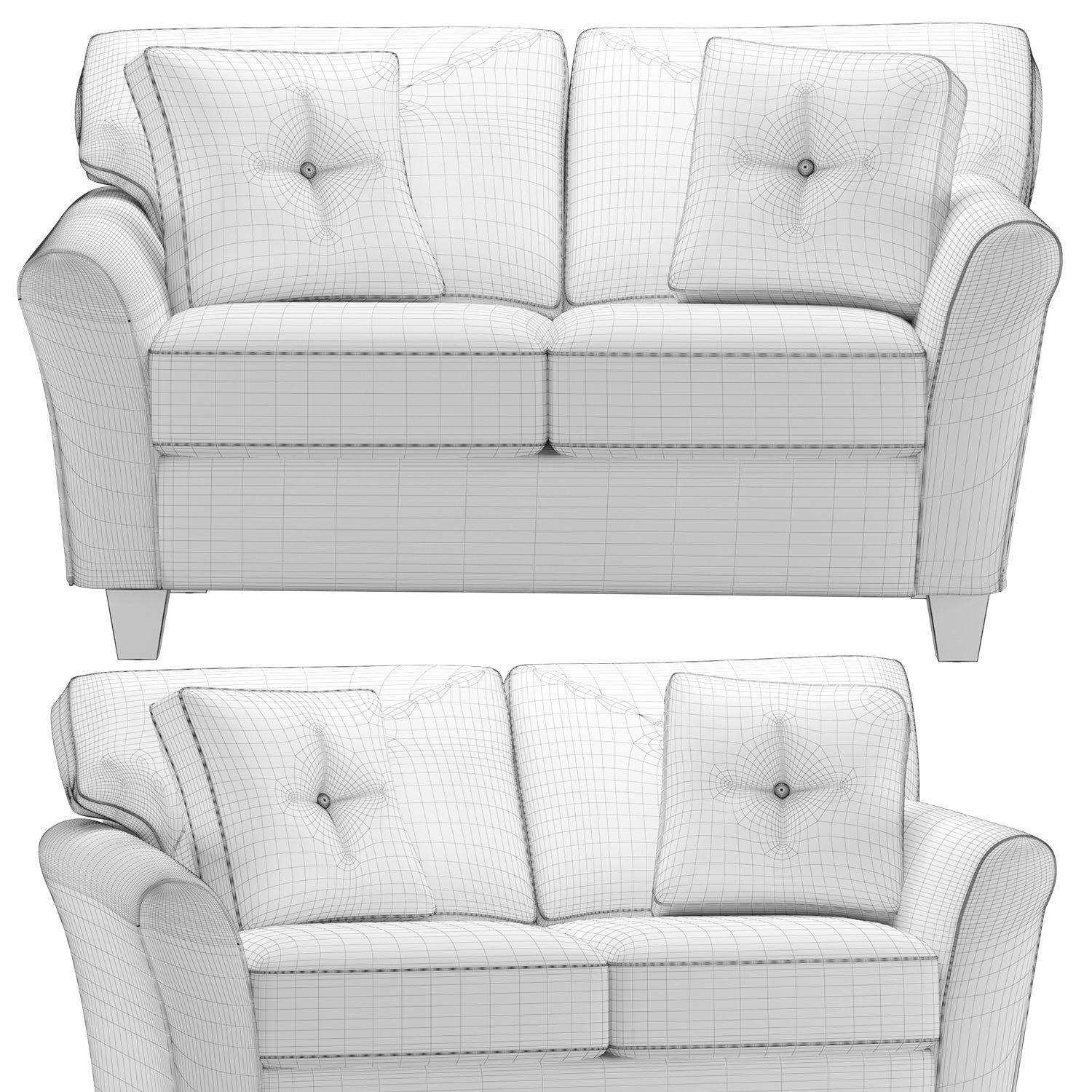 Maddie Loveseat Low-poly 3D model_1