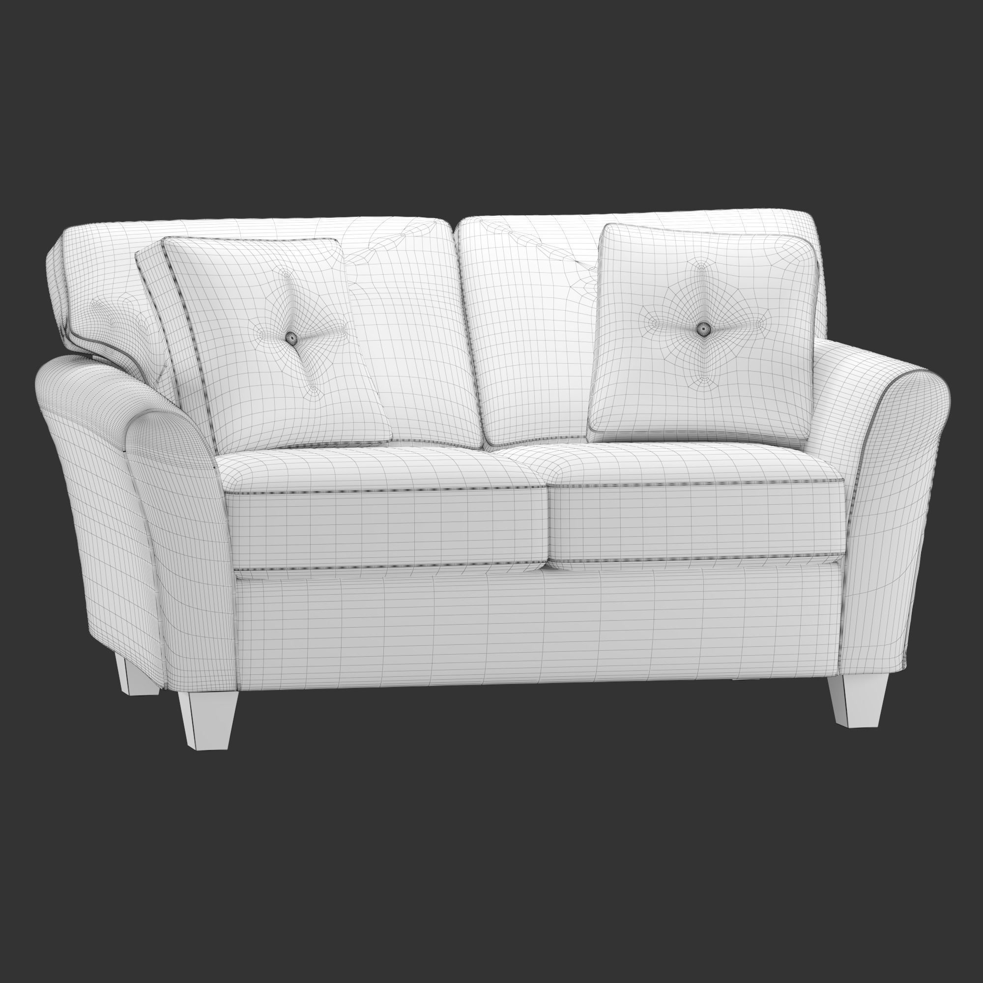 Maddie Loveseat Low-poly 3D model_3