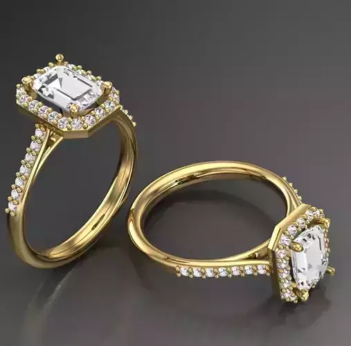 Solitaire Wedding Engagement Women Ring 3D