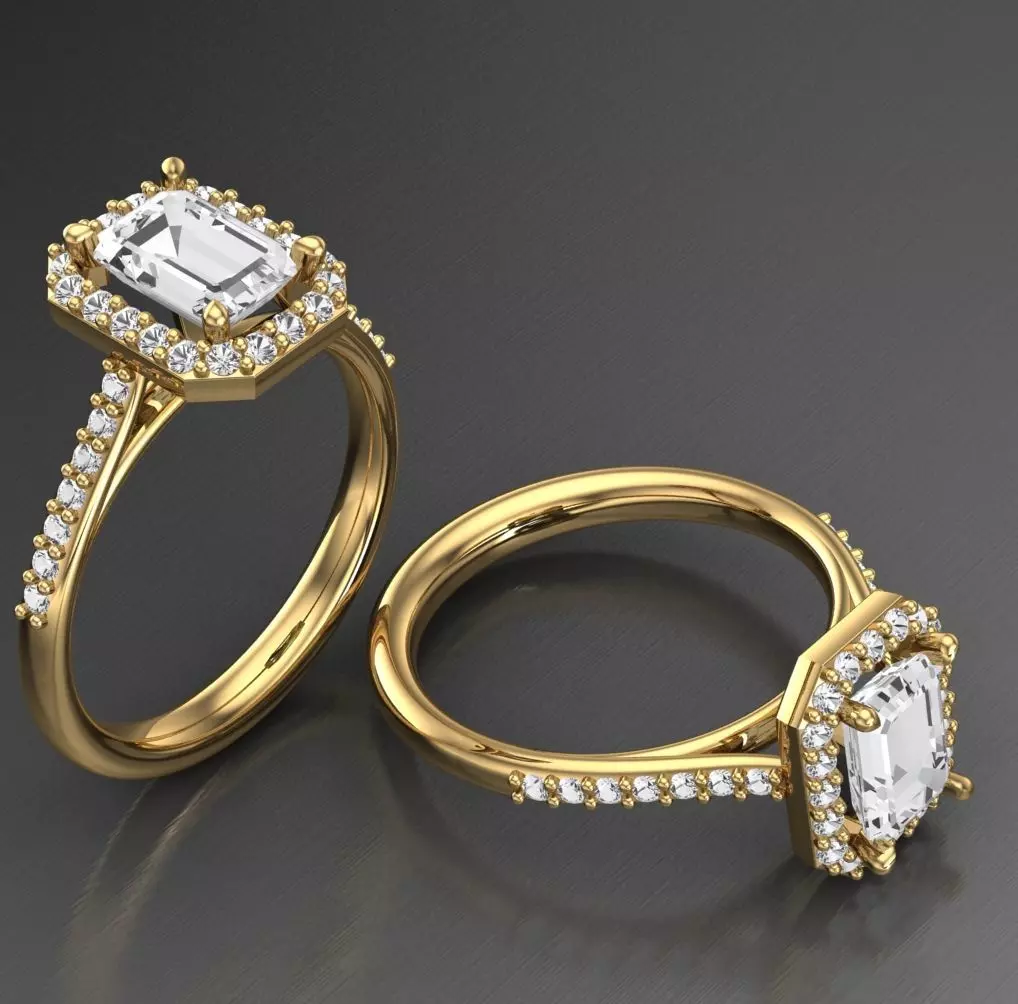 Solitaire Wedding Engagement Women Ring 3D 3D print model