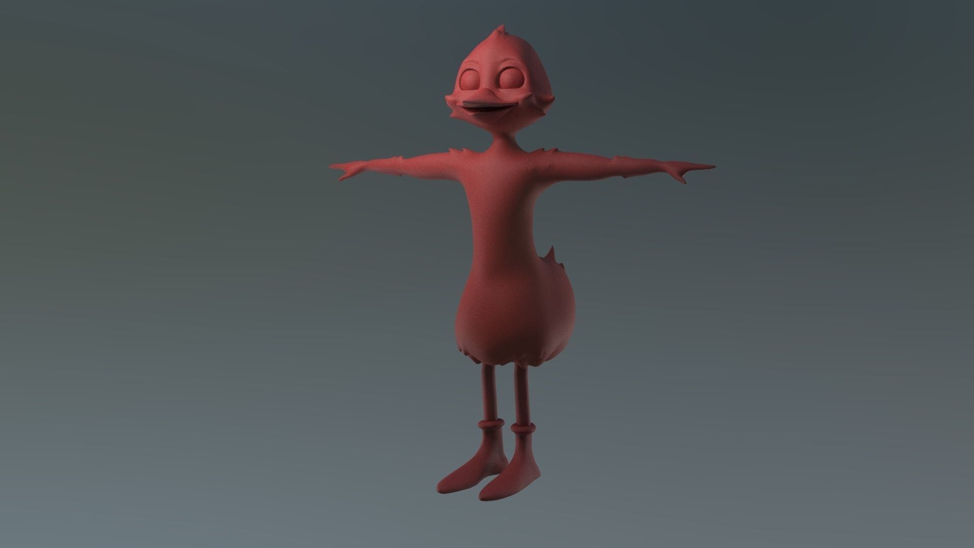 Duck Character Rigged and Morph Low-poly 3D model_3