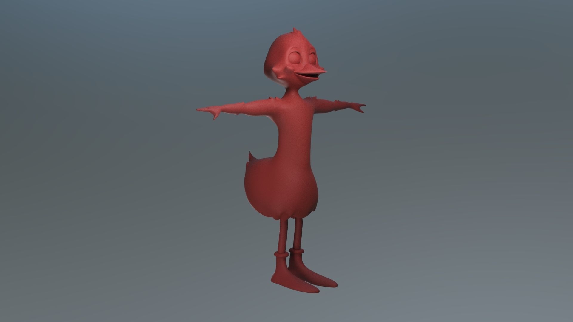 Duck Character Rigged and Morph Low-poly 3D model_1