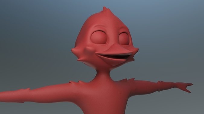 Duck Character Rigged and Morph Low-poly 3D model