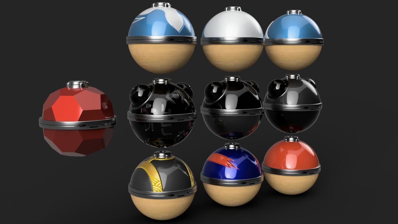 Pokemon - Assorted Hisuian Poke Ball Set - 10 Models 3D print model_6