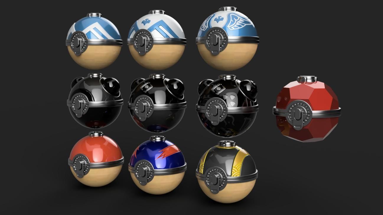 Pokemon - Assorted Hisuian Poke Ball Set - 10 Models 3D print model_1