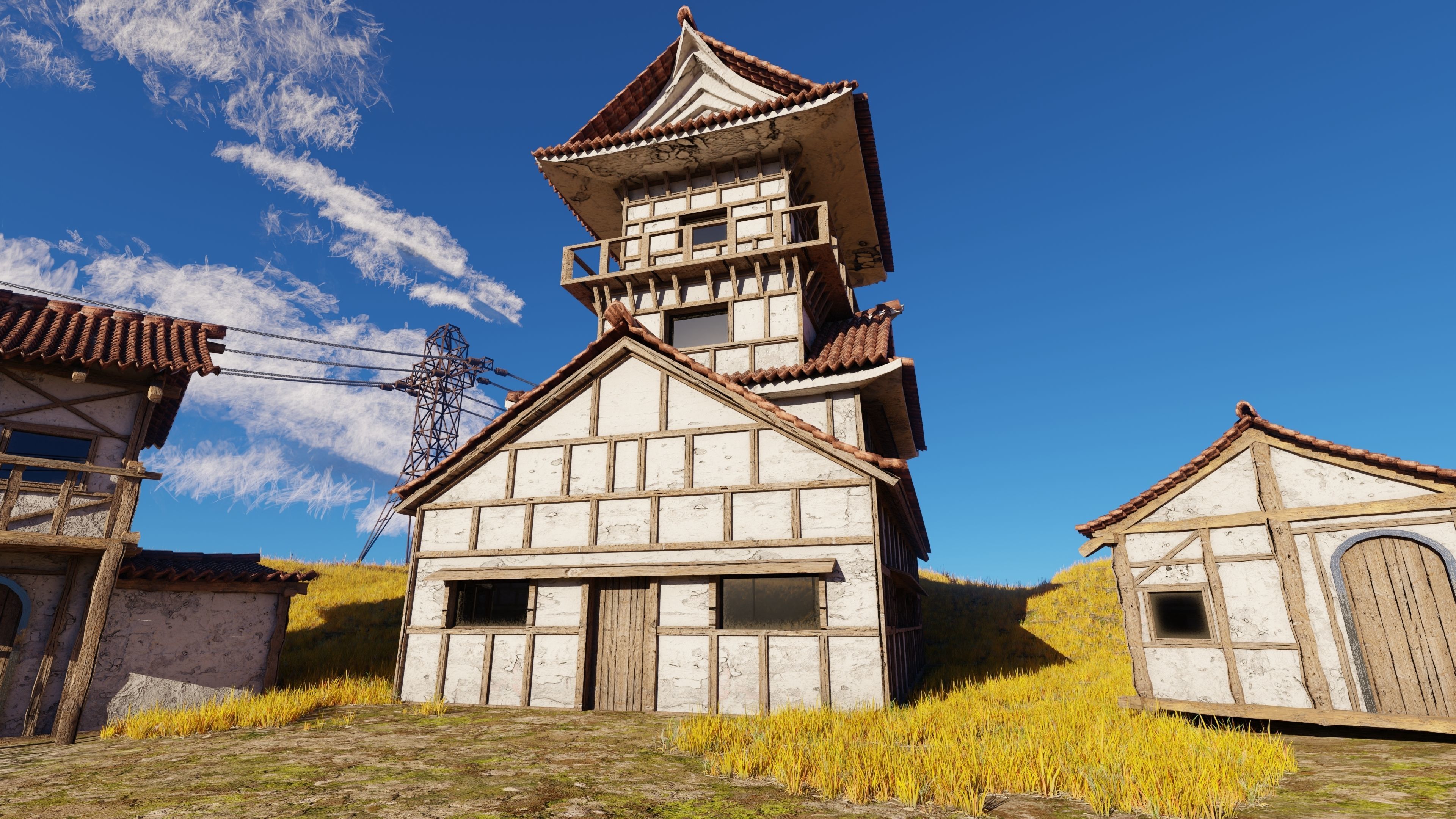 Farm Flower Field Scene 3D model_9