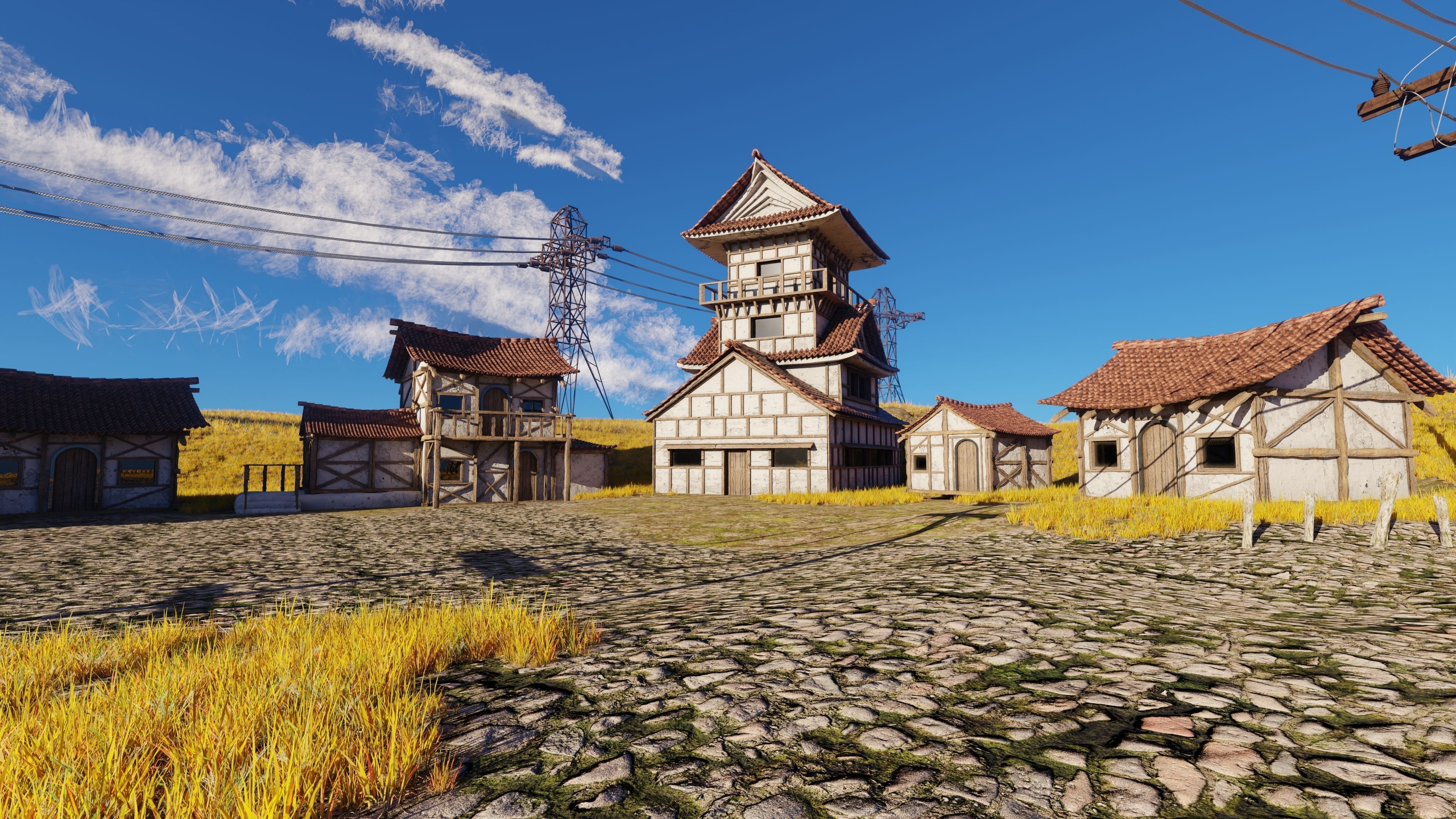 Farm Flower Field Scene 3D model_7