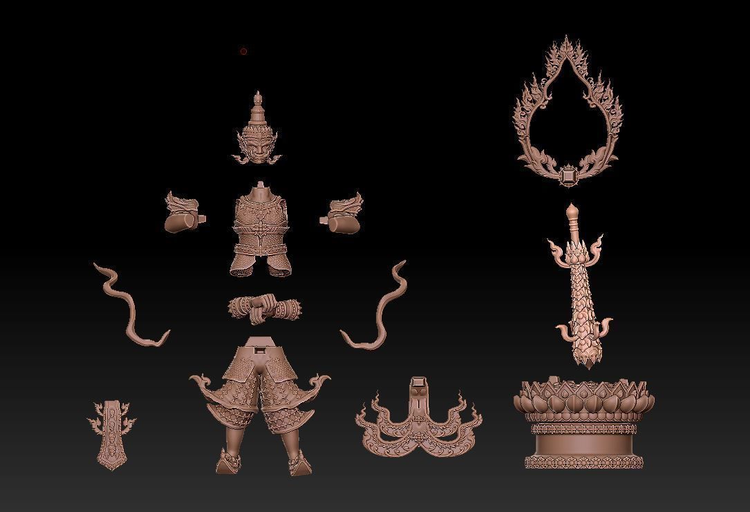 Tao Wessuwan 01 Thai Art for 3D print model 3D print model 3D print model_8