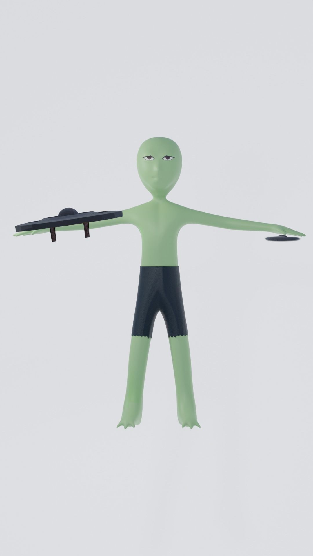 Humanoid Green Goblin with weapon and shield Low-poly 3D model_6