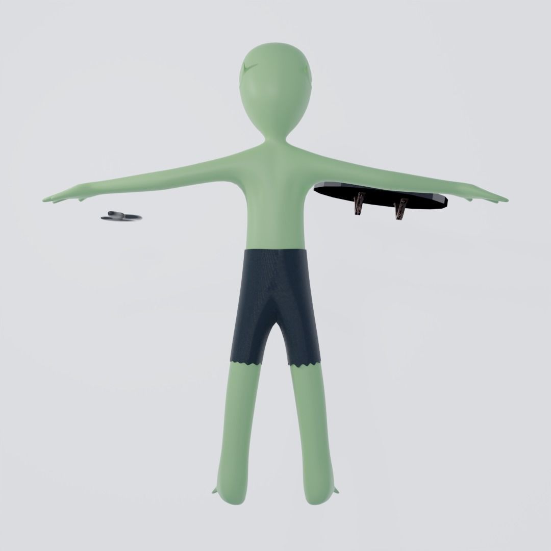Humanoid Green Goblin with weapon and shield Low-poly 3D model_10