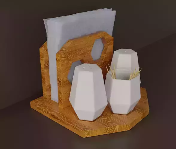 Table set for seasonings 3D model