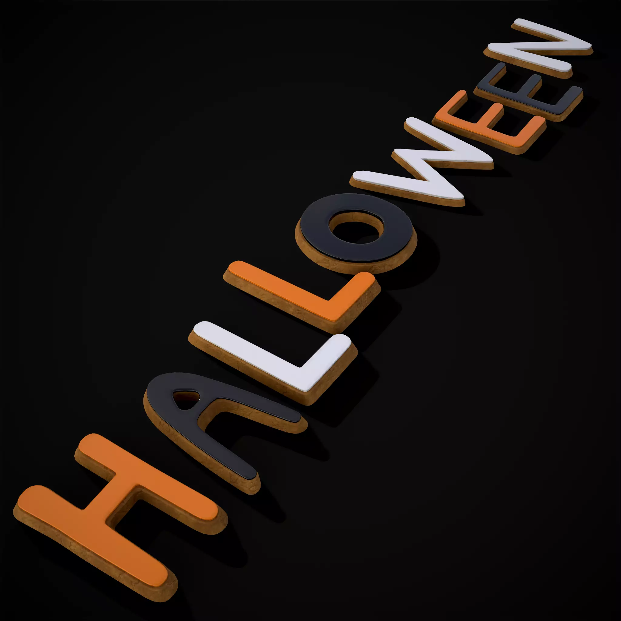 Halloween Letters Cookies  Low-poly 3D model_0
