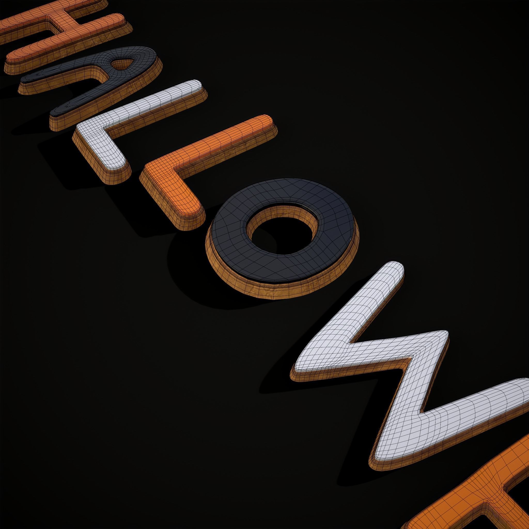 Halloween Letters Cookies  Low-poly 3D model_16