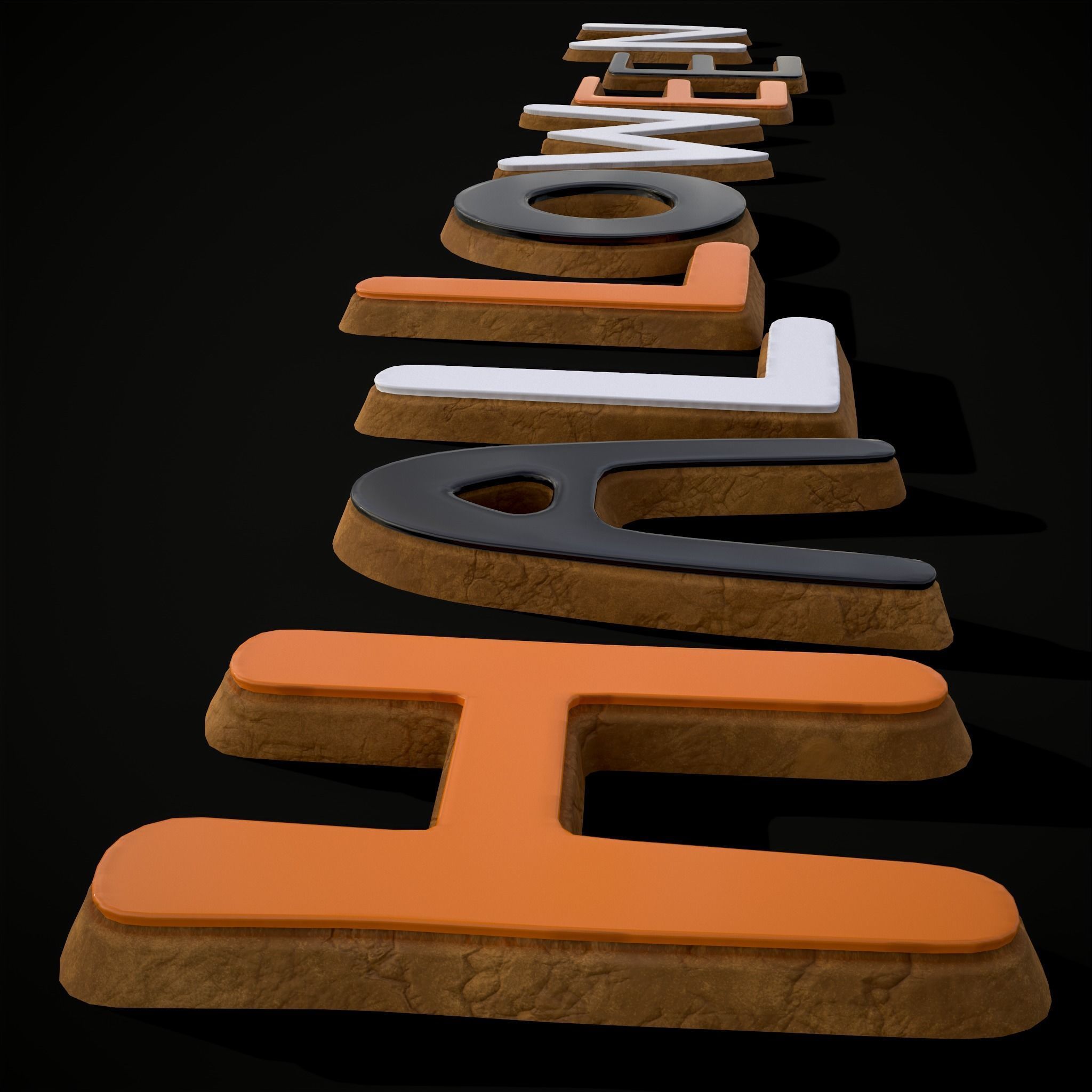 Halloween Letters Cookies  Low-poly 3D model_11