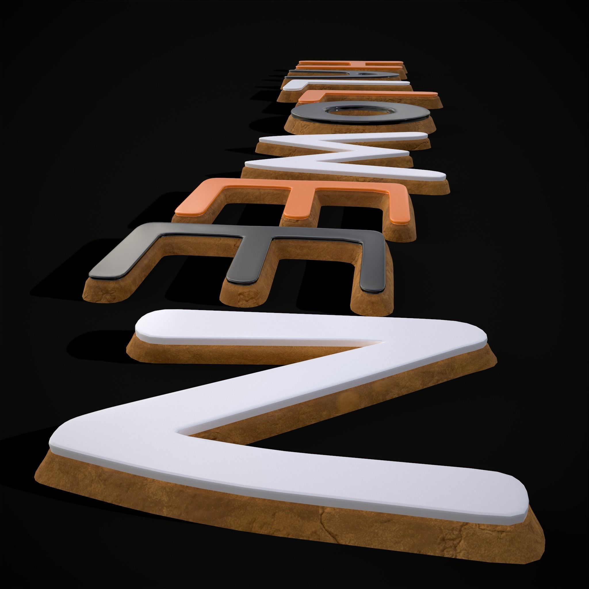 Halloween Letters Cookies  Low-poly 3D model_18
