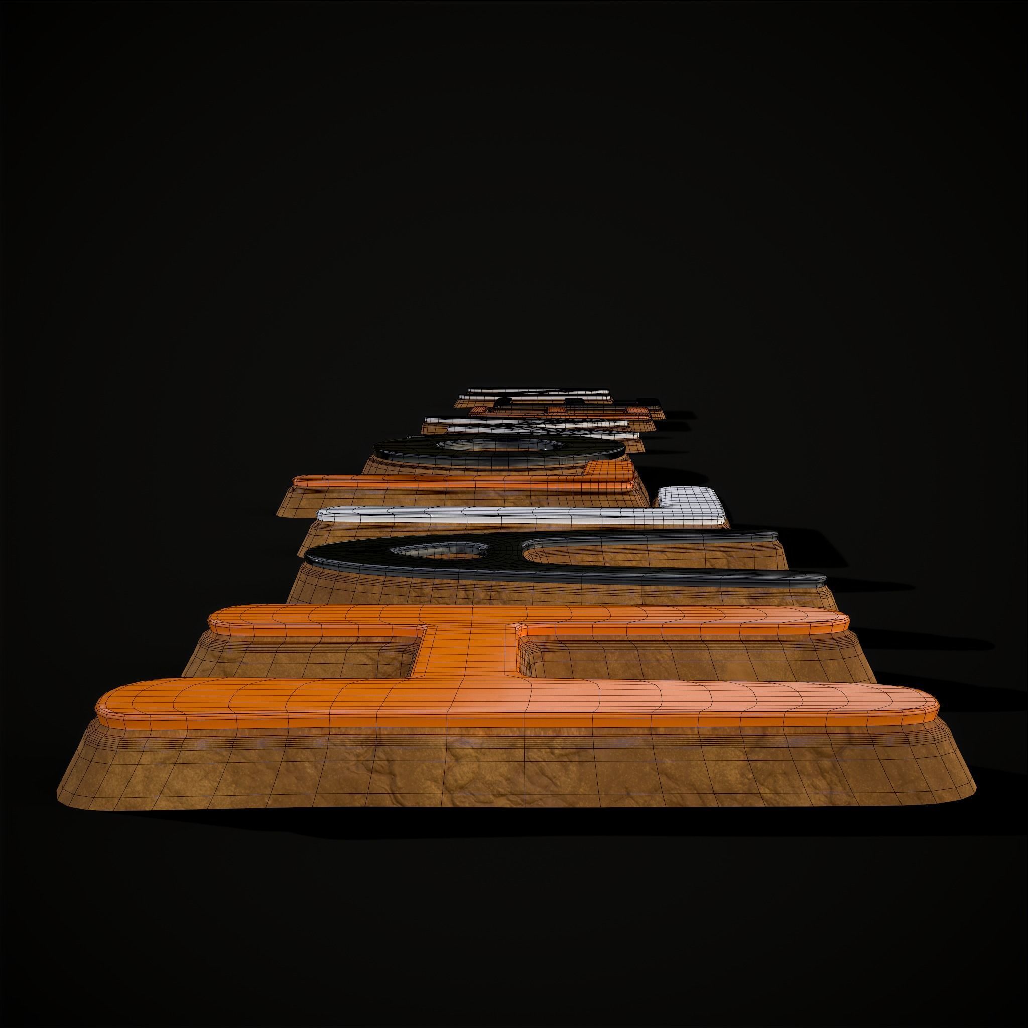 Halloween Letters Cookies  Low-poly 3D model_20