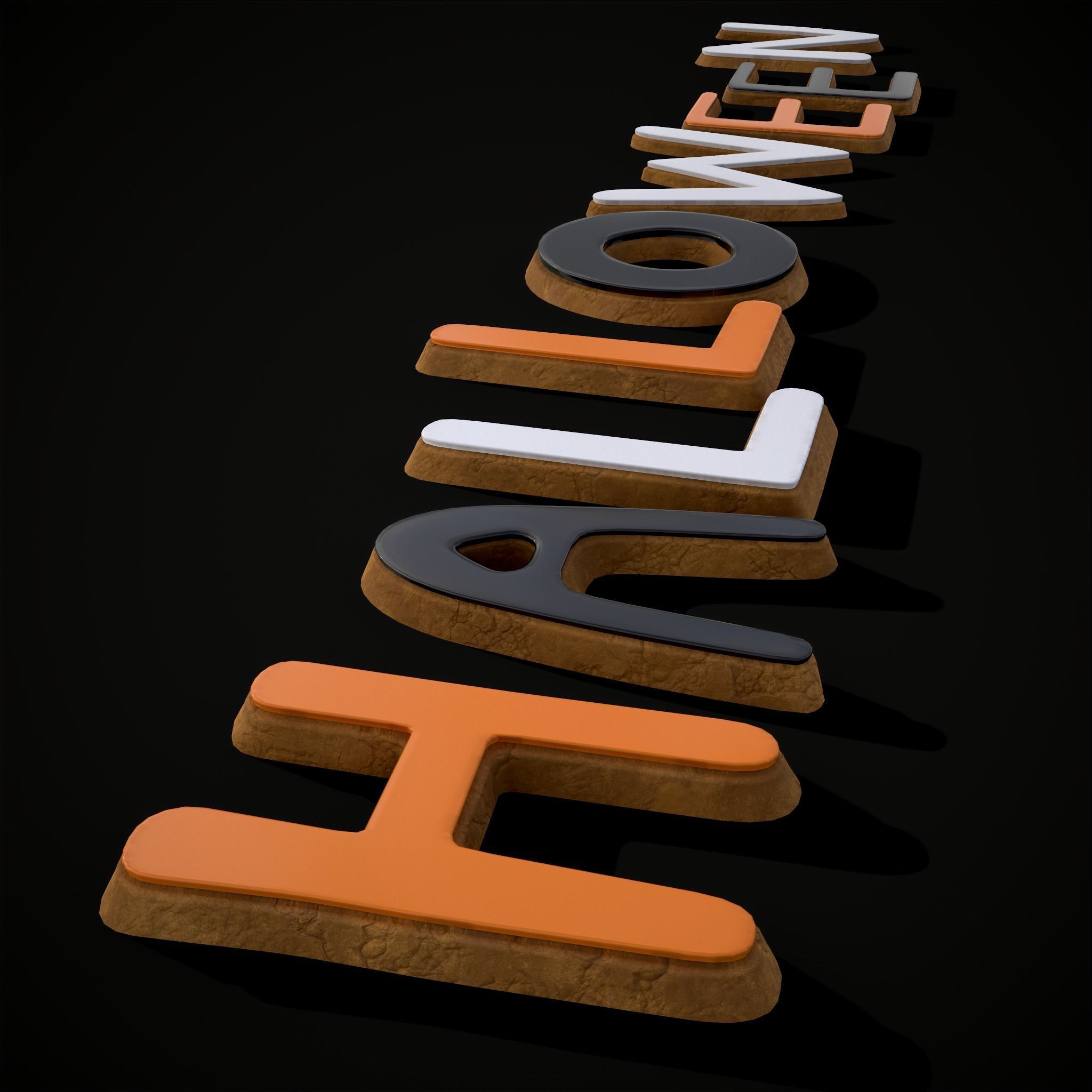 Halloween Letters Cookies  Low-poly 3D model_3