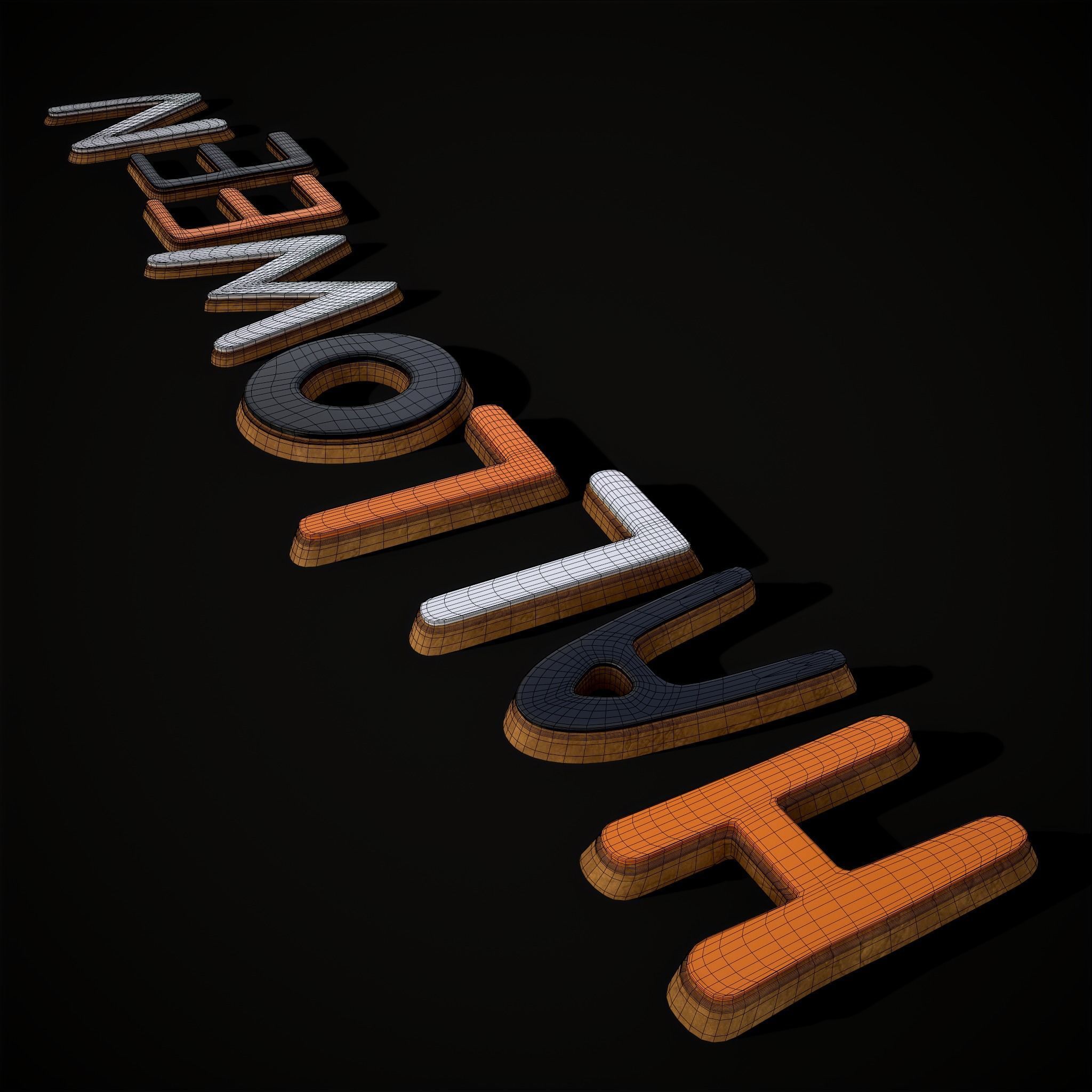 Halloween Letters Cookies  Low-poly 3D model_10