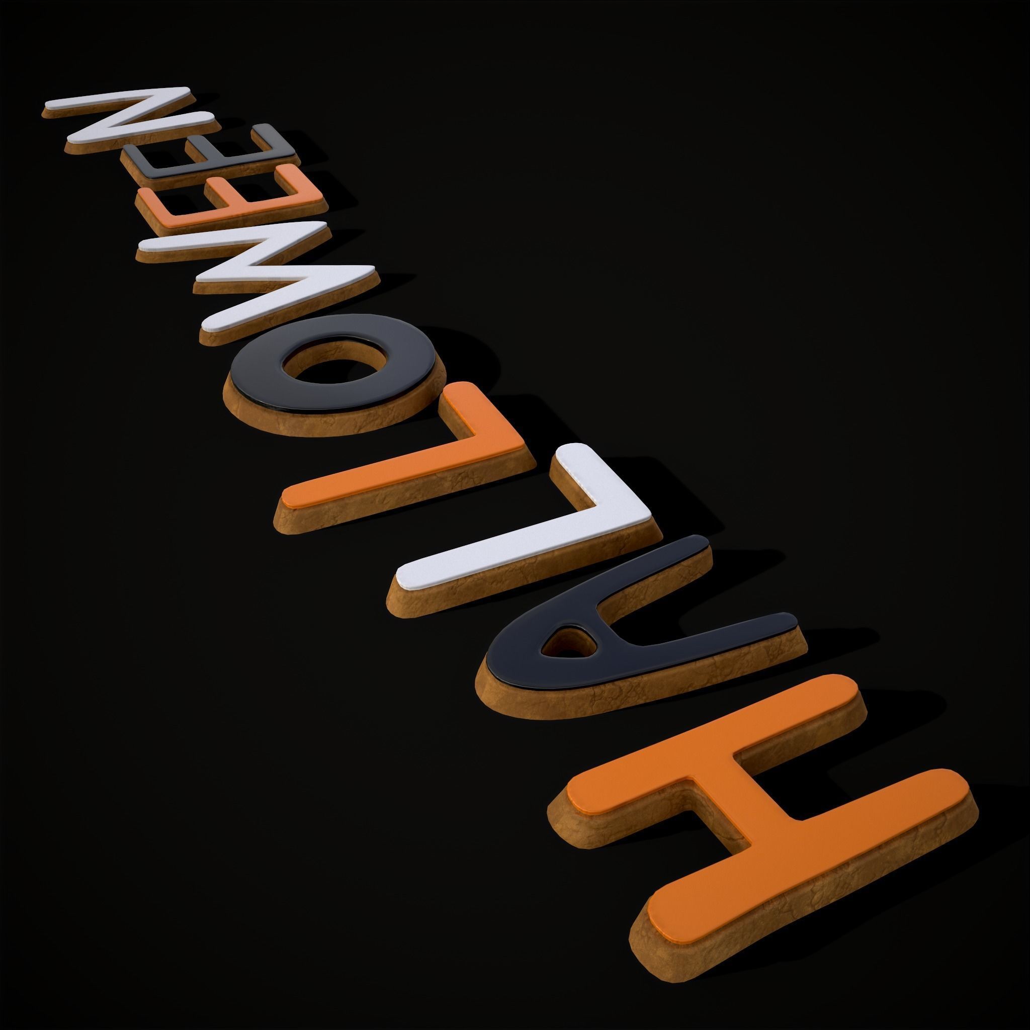 Halloween Letters Cookies  Low-poly 3D model_9