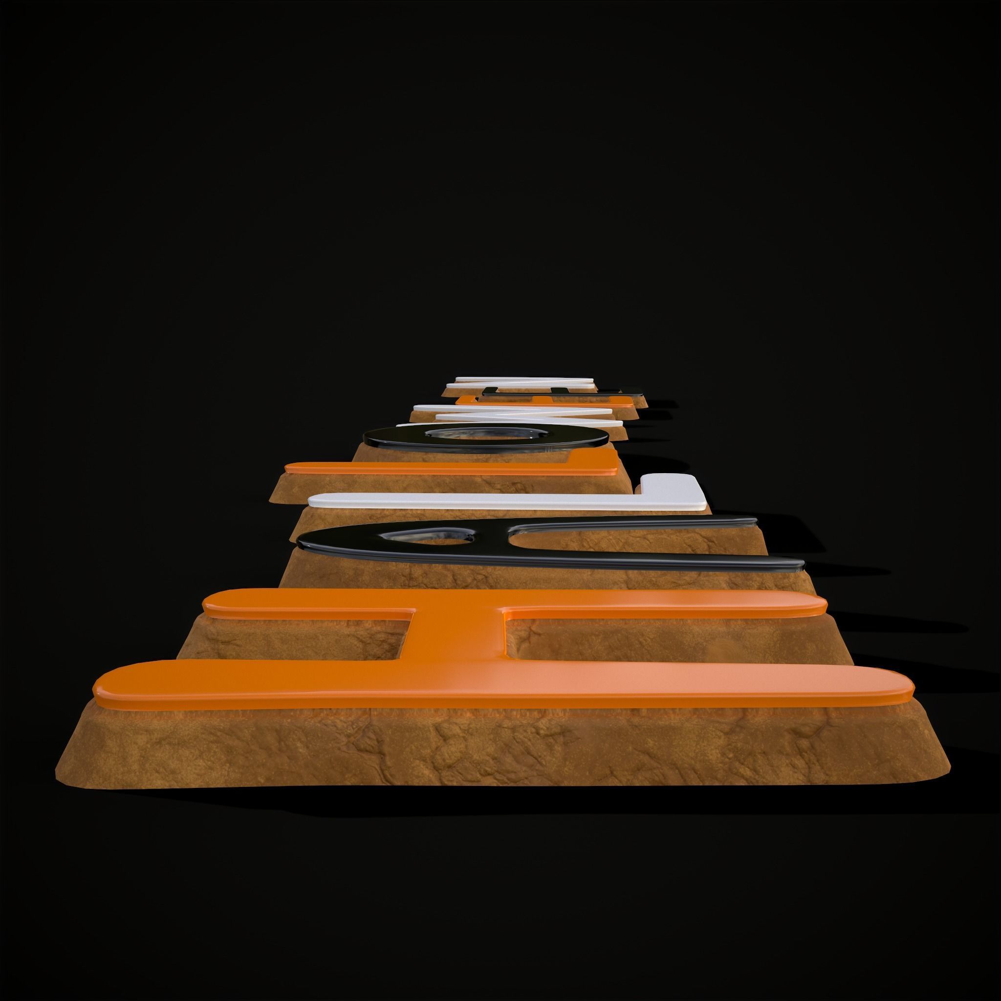 Halloween Letters Cookies  Low-poly 3D model_19