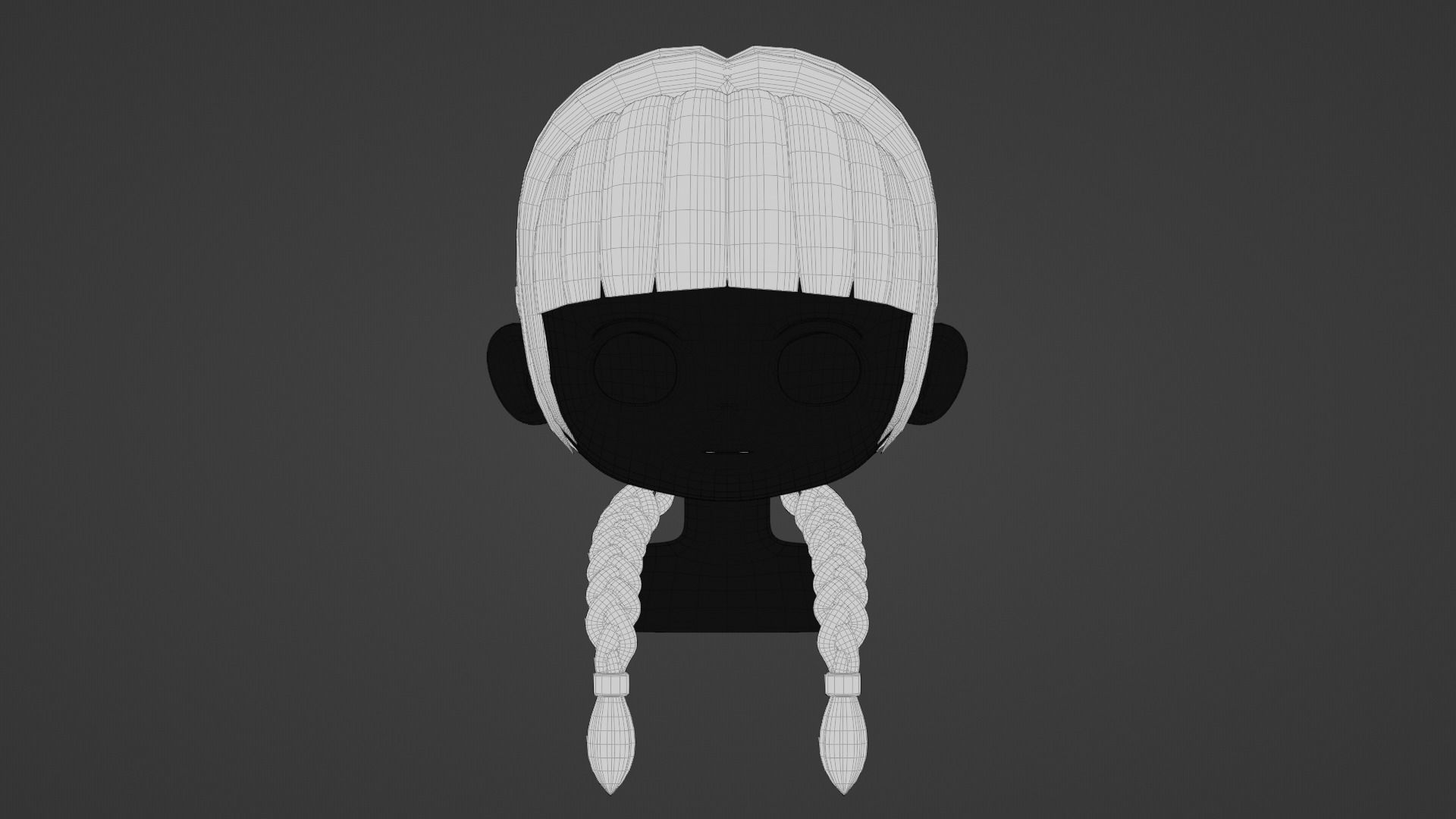 Chibi Female Hair Style 9 3D model_10