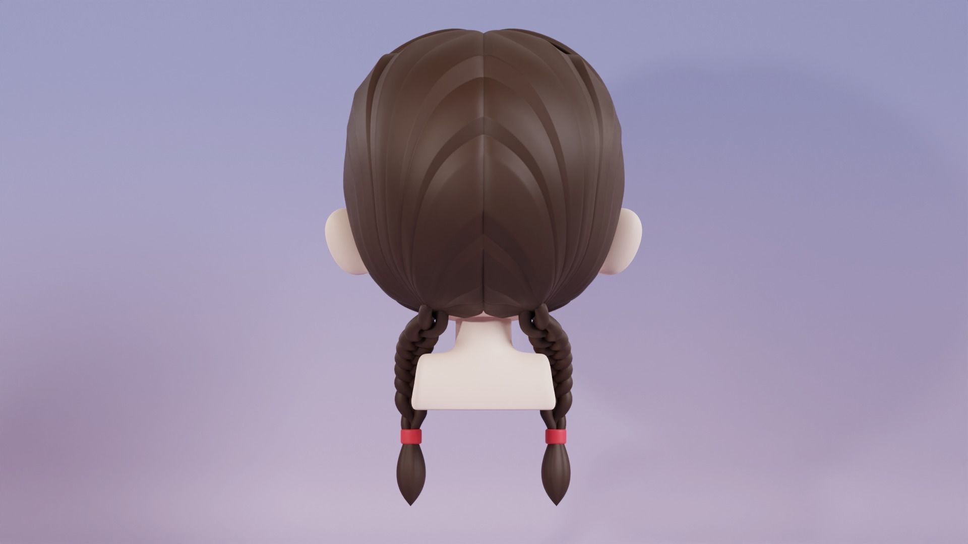 Chibi Female Hair Style 9 3D model_6