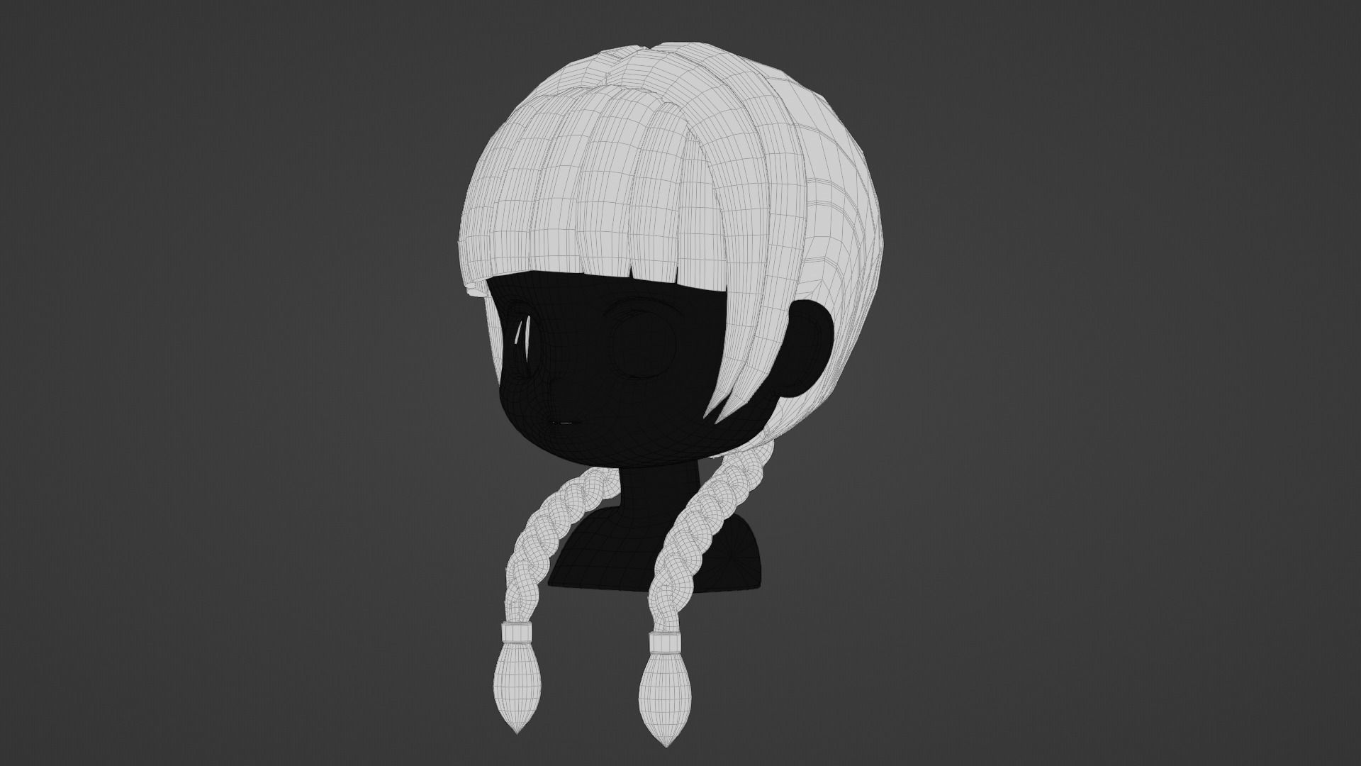Chibi Female Hair Style 9 3D model_17