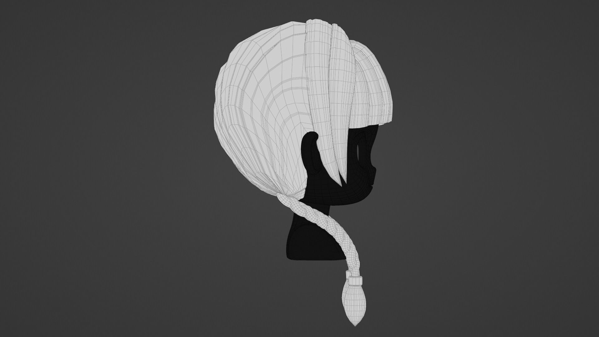 Chibi Female Hair Style 9 3D model_12