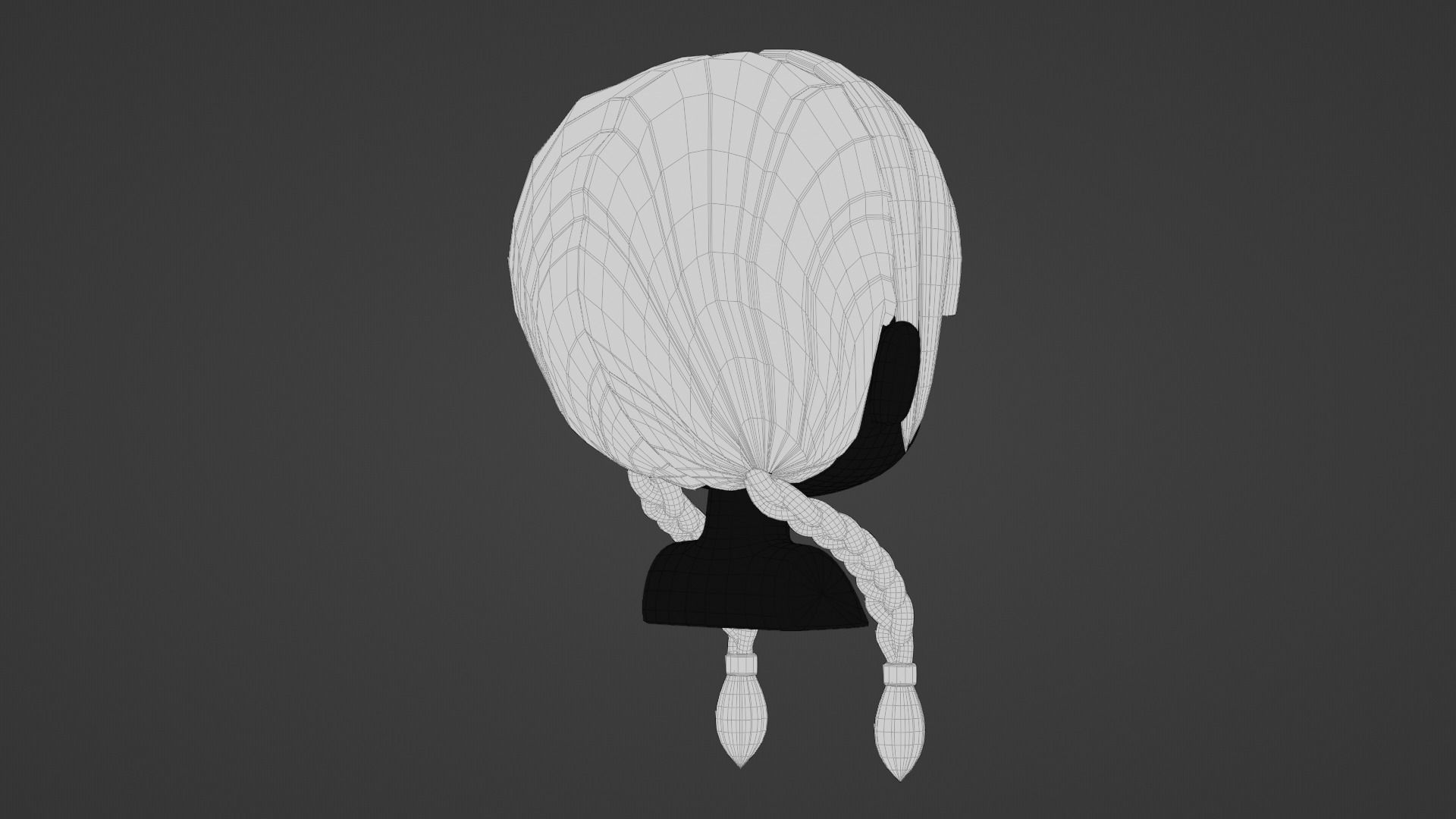 Chibi Female Hair Style 9 3D model_13