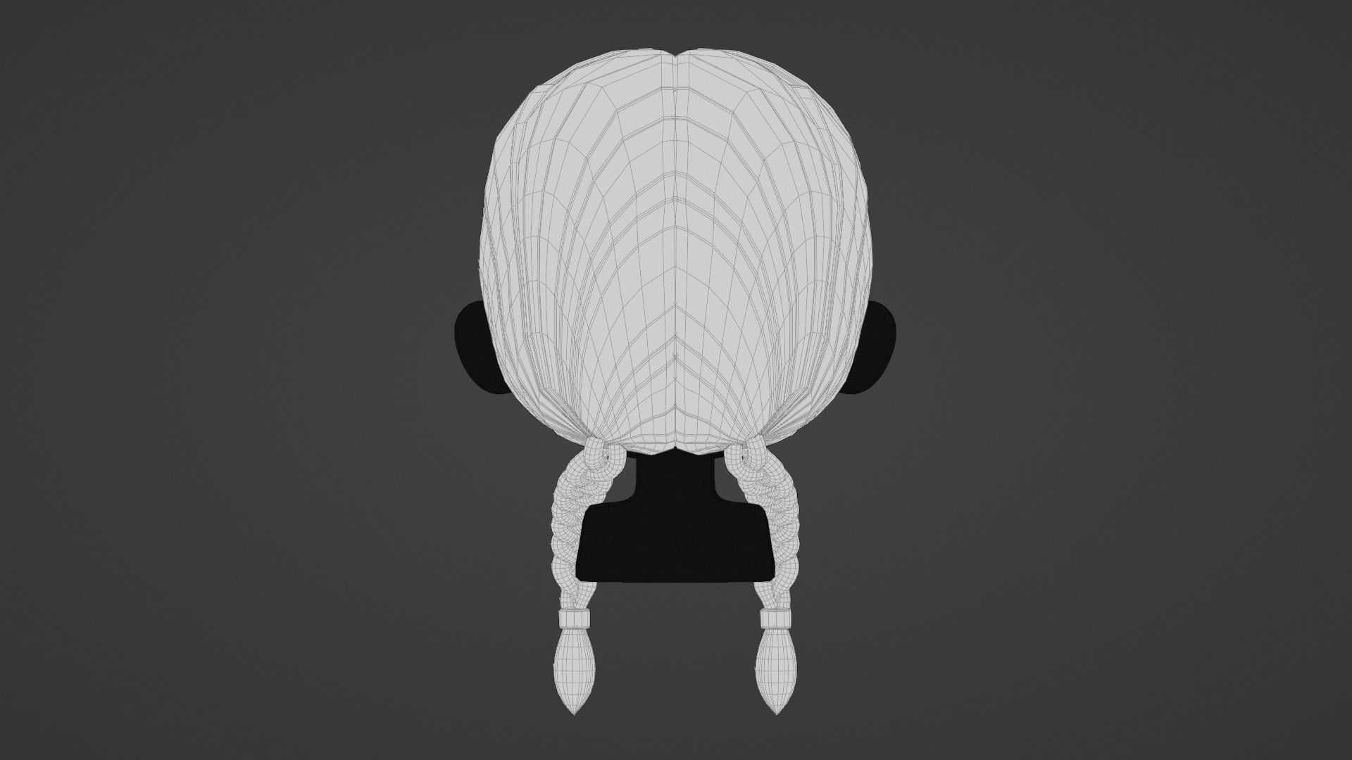 Chibi Female Hair Style 9 3D model_14