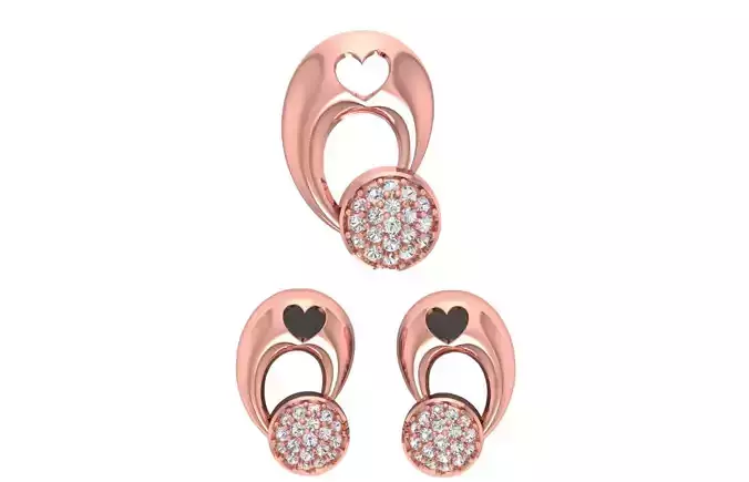 Earrings Pendant Set 3dm STL OBJ FBX Renders Details