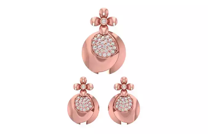 Earrings Pendant Set 3dm STL OBJ FBX Renders Details