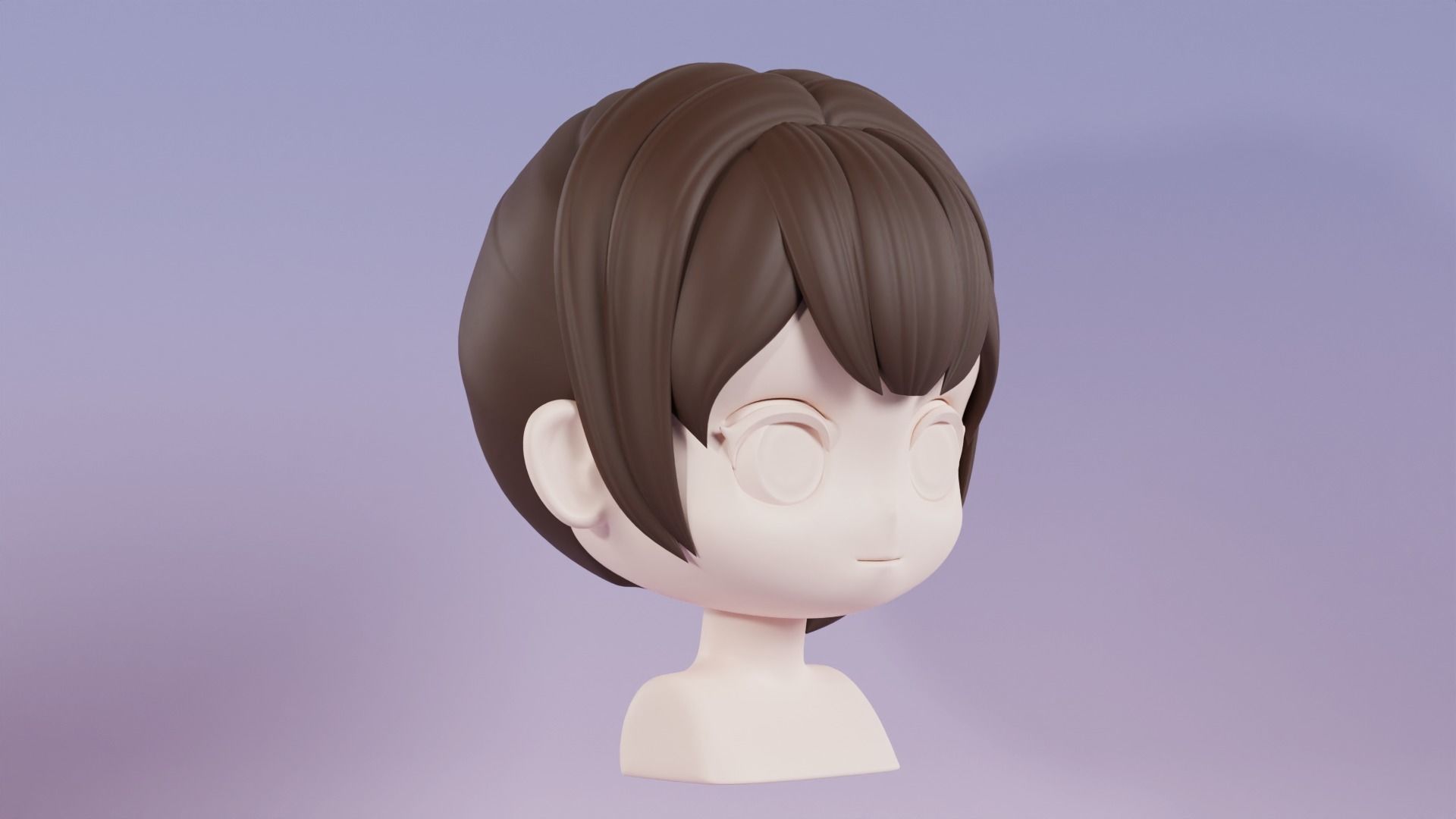 Chibi Female Hair Style 10 3D model_3