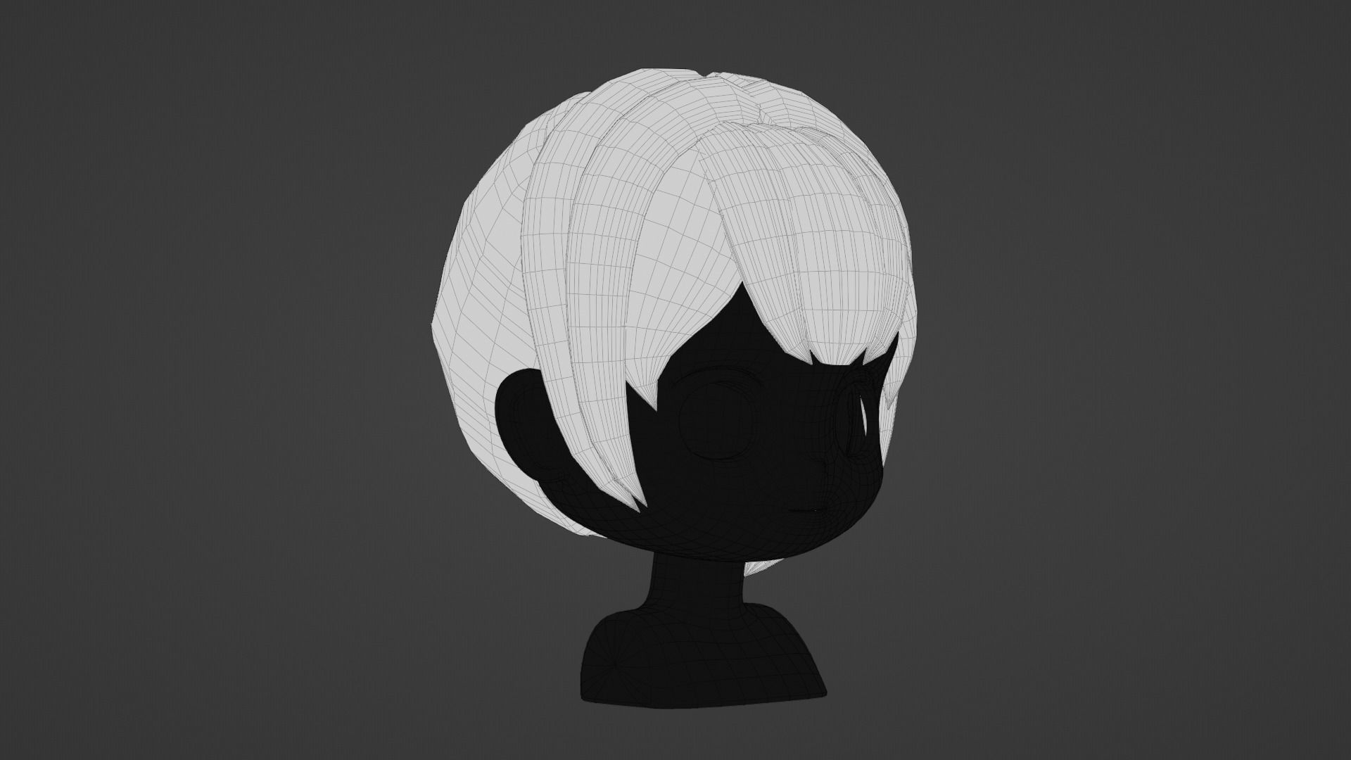 Chibi Female Hair Style 10 3D model_11