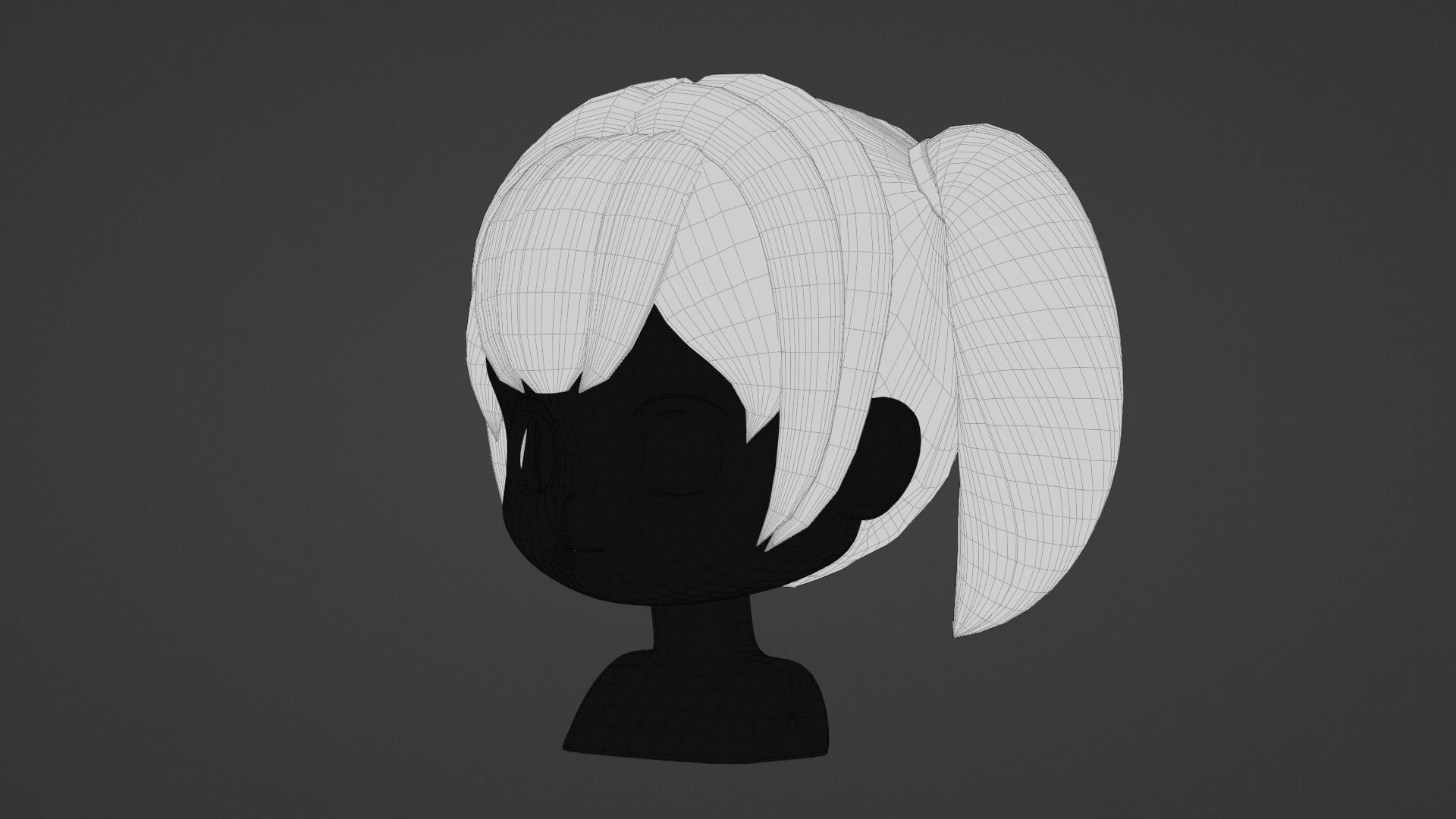 Chibi Female Hair Style 10 3D model_17