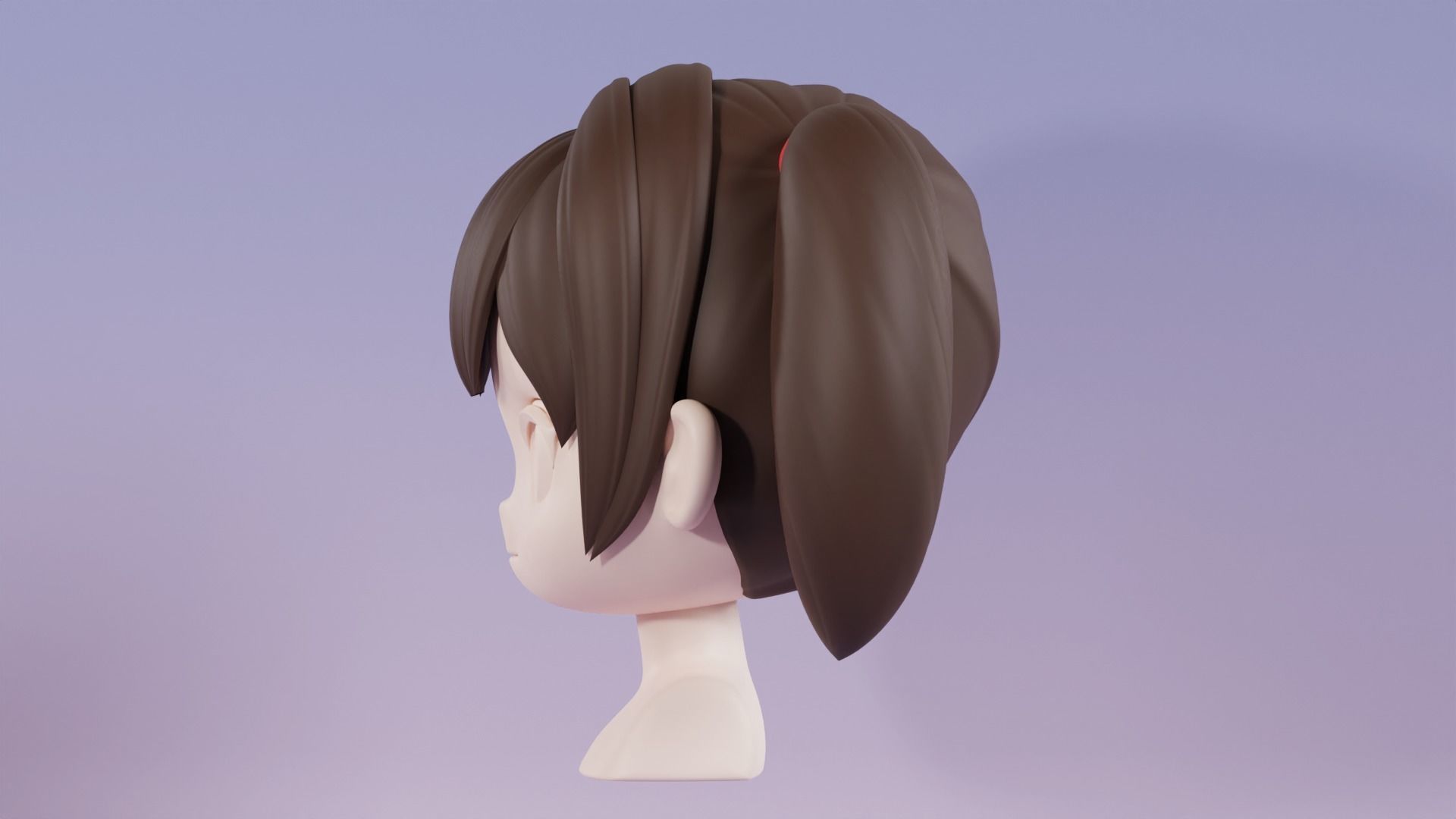 Chibi Female Hair Style 10 3D model_8