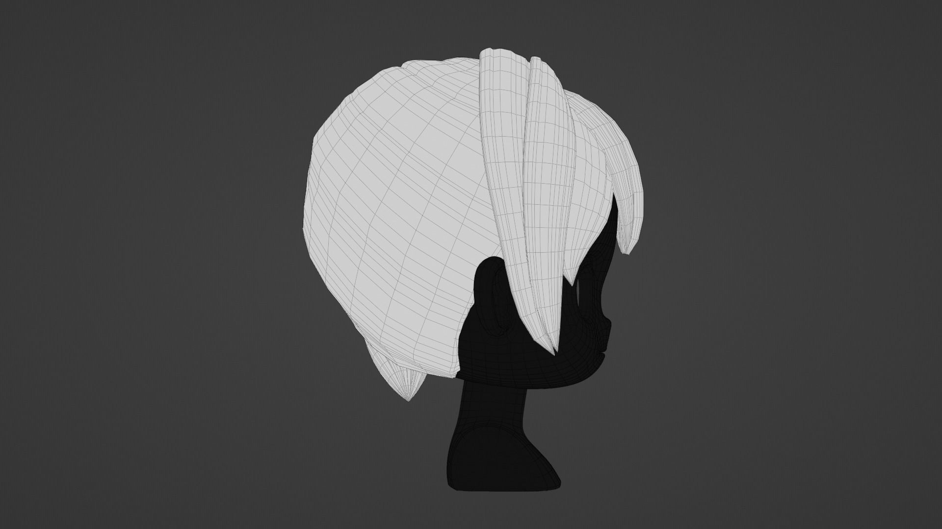 Chibi Female Hair Style 10 3D model_12